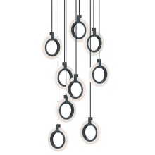 AFX Lighting, Inc. HLOP08LAJUDBKRND9 - Halo 9 Light Round Pendant,120V,162W,5 CCT,BK