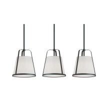 AFX Lighting, Inc. LIZP10MBBKLNR3 - Lizzette 3 Light Linear Pendant, 60W, BK