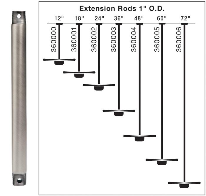 Fan Down Rod 12 Inch (10 pack) (10 pack)