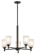 Kichler 43671OZ - Shailene 18.25" 5 Light Chandelier with Satin Etched Glass in Olde Bronze