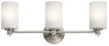 Kichler 45923NI - Joelson 24" 3 LT Vanity LT with Satin Etched Cased Opal and Clear Glass