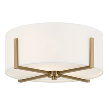 Kichler 52593CPZ - Malen 15.5 Inch 2 Light Flush Mount with White Fabric Shade in Champagne Bronze