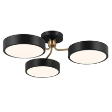 Kichler 52604BKCPZ - Sago 40" 3 LT Semi Flush with Clear Acrylic with Inside Satin Etch in Black and Champagne Bronze
