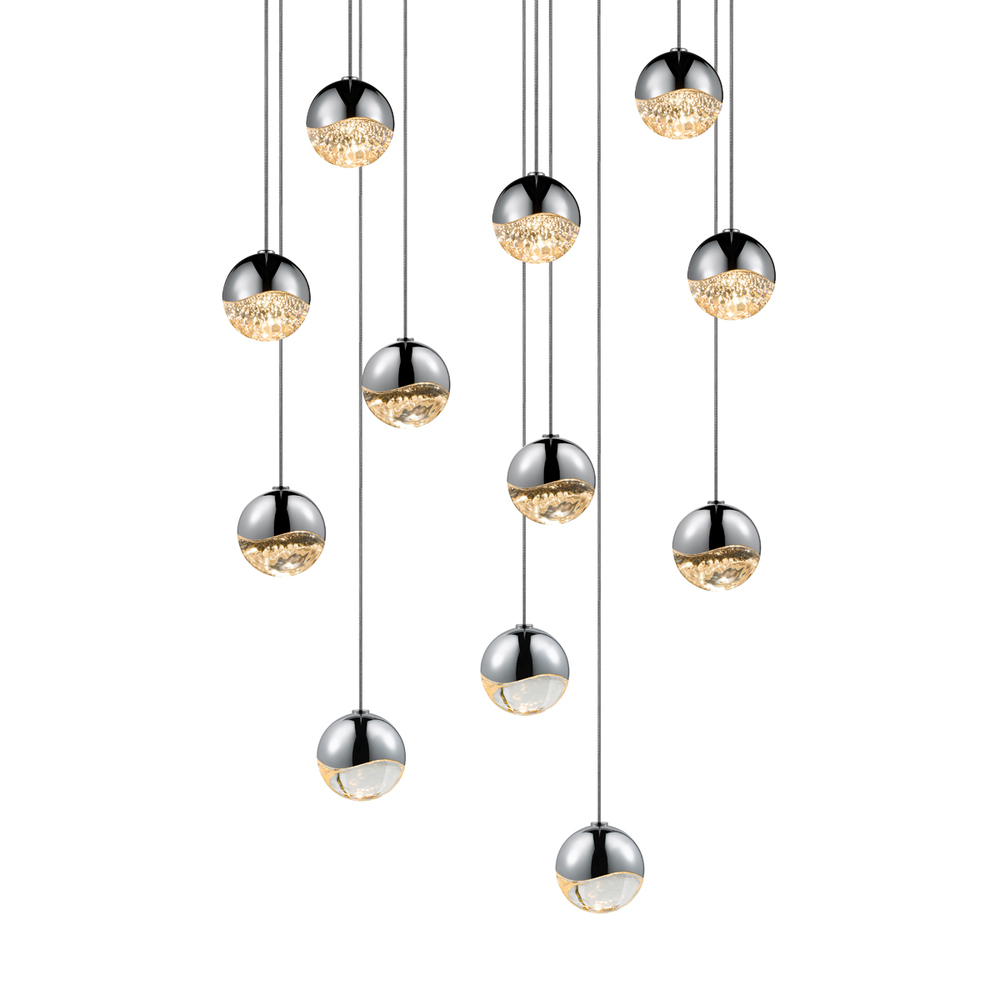 12-Light Round Small LED Pendant