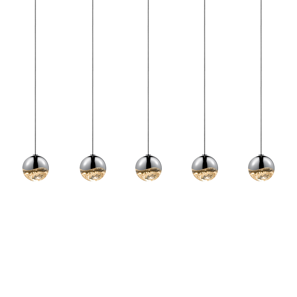 5-Light Rectangle Small LED Pendant