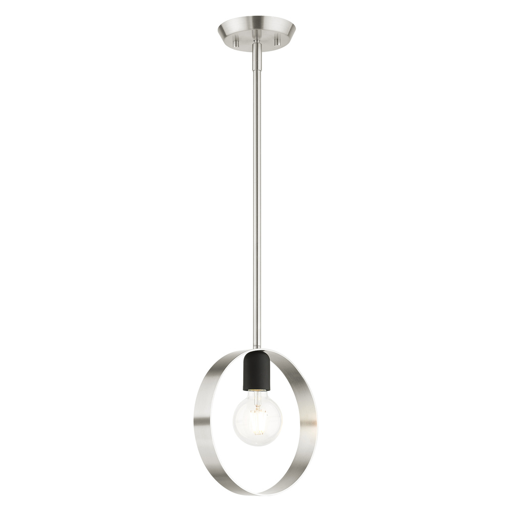 1 Lt Brushed Nickel Pendant