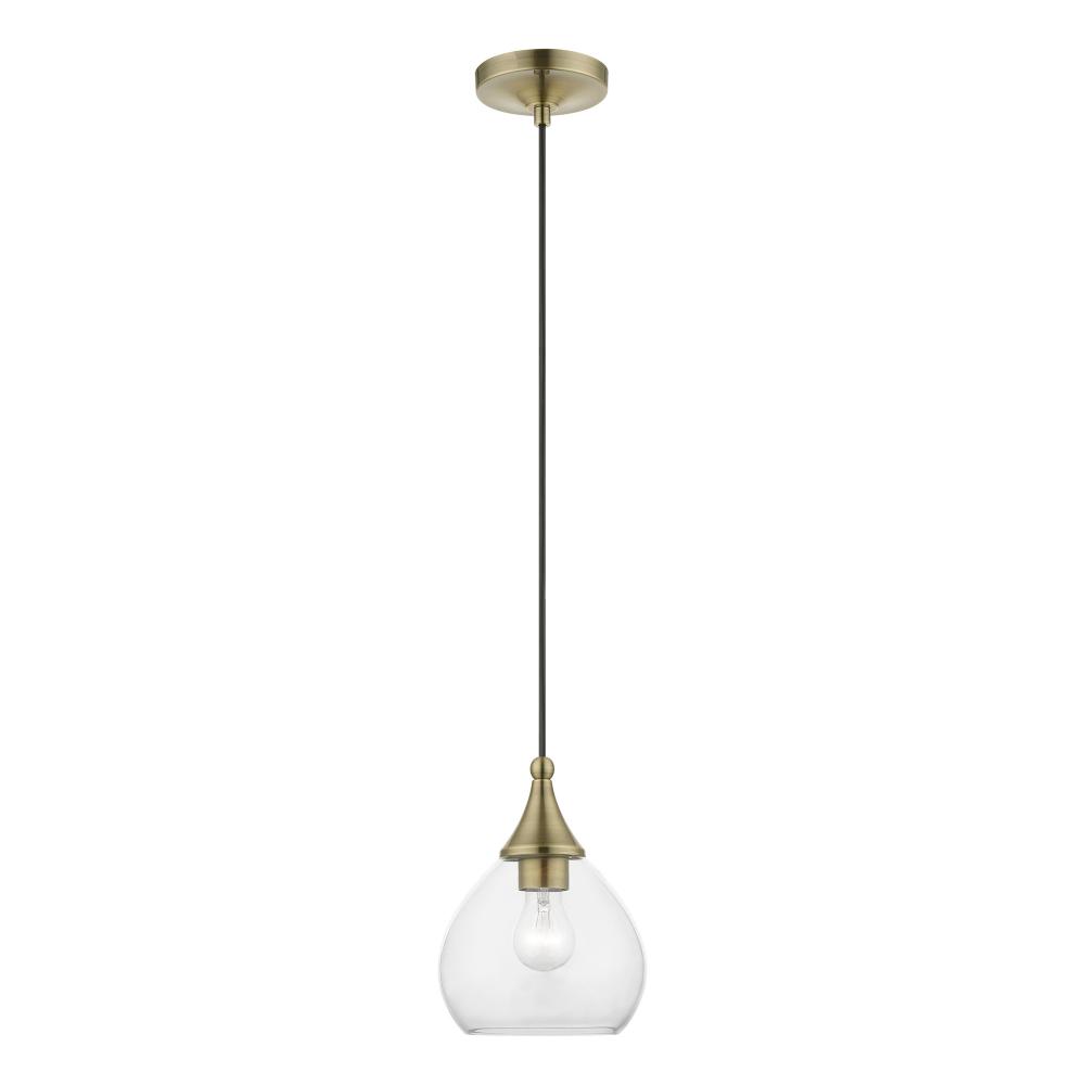 1 Light Antique Brass Mini Pendant