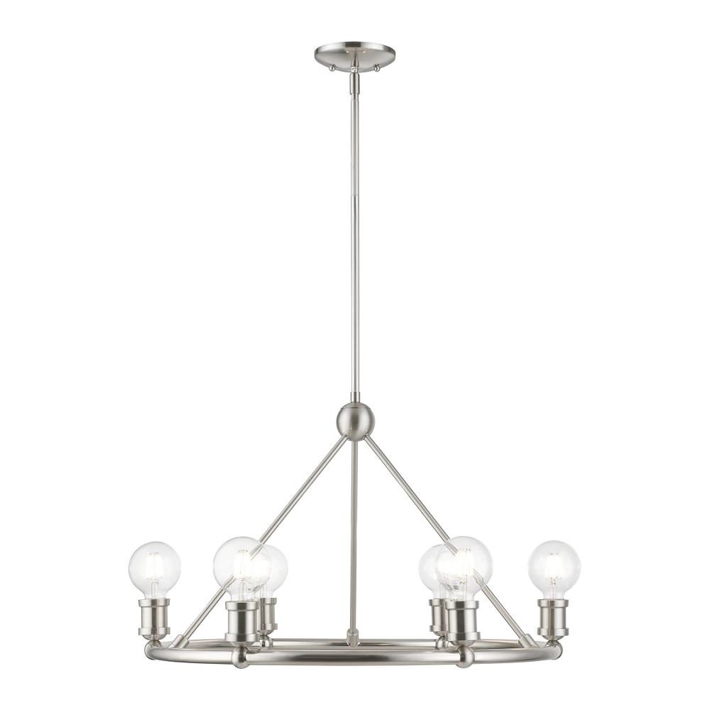 6 Light Brushed Nickel Chandelier