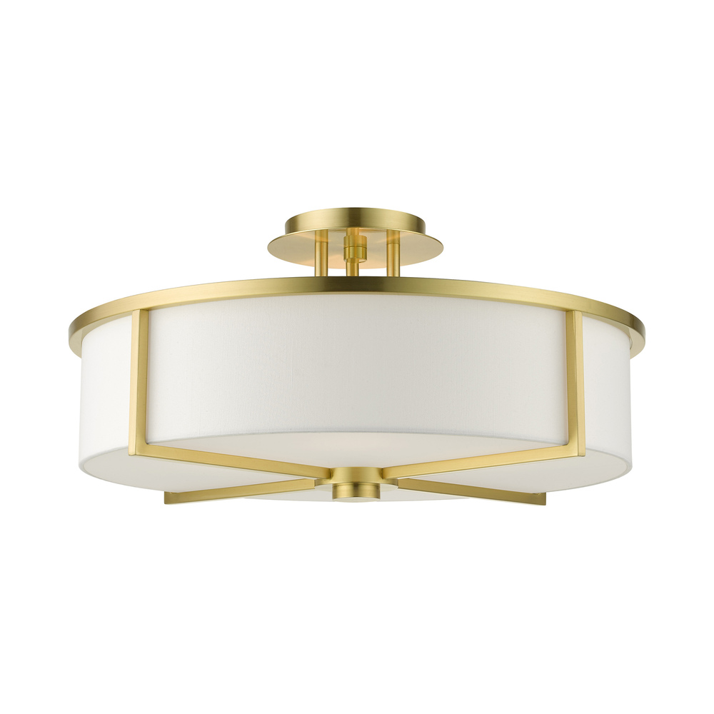 4 Lt Satin Brass  Semi Flush