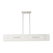 Livex Lighting 45957-91 - 4 Lt Brushed Nickel Linear Chandelier