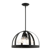 Livex Lighting 49647-14 - 4 Lt Textured Black Pendant Chandelier