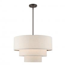 Livex Lighting 57484-92 - 4 Light English Bronze Pendant Chandelier
