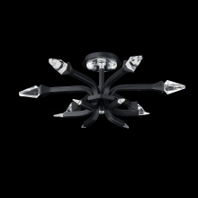 Schonbek Beyond BFM25524-BK - Plumeria 24IN LED 3000K/3500K/4000K/5000K Flush Mount in Black with Optic Crystal