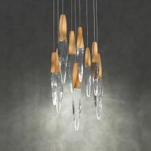 Schonbek Beyond BPD13209-BK - Kindjal 9 Light LED 3000K/3500K/4000K 120V-277V Multi-Light Pendant in Black with Clear Optic Crys