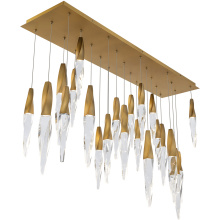 Schonbek Beyond BPD13223L-AB - Kindjal 23 Light 120-277V Multi-Light Pendant (Linear Canopy) in Aged Brass with Clear Optic Cryst