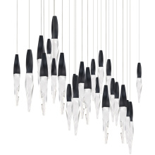 Schonbek Beyond BPD13223L-BK - Kindjal 23 Light 120-277V Multi-Light Pendant (Linear Canopy) in Black with Clear Optic Crystal