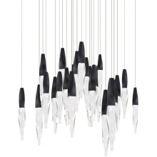 Schonbek Beyond BPD13225S-BK - Kindjal 25 Light 120-277V Multi-Light Pendant (Square Canopy) in Black with Clear Optic Crystal