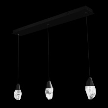 Schonbek Beyond BPD20203LO-BK - Martini 3 Light 120-277V Multi-Light Pendant (Linear Canopy) in Black with Clear Optic Crystal