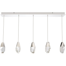 Schonbek Beyond BPD20205LO-PN - Martini 5 Light 120-277V Multi-Light Pendant (Linear Canopy) in Polished Nickel with Clear Optic C