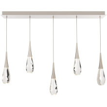 Schonbek Beyond BPD21205L-PN - Hibiscus 5 Light 120-277V Multi-Light Pendant (Linear Canopy) in Polished Nickel with Clear Optic