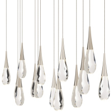 Schonbek Beyond BPD21214L-PN - Hibiscus 14 Light 120-277V Multi-Light Pendant (Linear Canopy) in Polished Nickel with Clear Optic