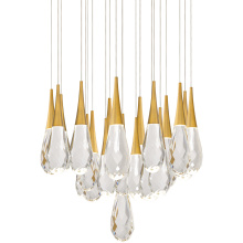 Schonbek Beyond BPD21221-AB - Hibiscus 21 Light 120-277V Multi-Light Pendant (Round Canopy) in Aged Brass with Clear Optic Cryst