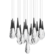 Schonbek Beyond BPD21221-BK - Hibiscus 21 Light 120-277V Multi-Light Pendant (Round Canopy) in Black with Clear Optic Crystal
