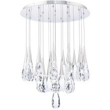 Schonbek Beyond BPD21221-PN - Hibiscus 21 Light 120-277V Multi-Light Pendant (Round Canopy) in Polished Nickel with Clear Optic