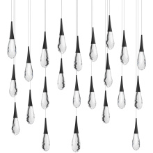 Schonbek Beyond BPD21223L-BK - Hibiscus 23 Light 120-277V Multi-Light Pendant (Linear Canopy) in Black with Clear Optic Crystal