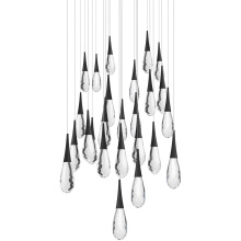 Schonbek Beyond BPD21225S-BK - Hibiscus 25 Light 120-277V Multi-Light Pendant (Square Canopy) in Black with Clear Optic Crystal