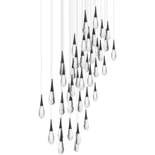 Schonbek Beyond BPD21241S-BK - Hibiscus 41 Light 120-277V Multi-Light Pendant (Square Canopy) in Black with Clear Optic Crystal