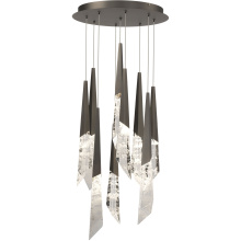 Schonbek Beyond BPD31409-AN - Solitude 9 Light 120-277V Multi-Light Pendant (Round Canopy) in Antique Nickel with Optic Haze Qua