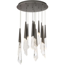 Schonbek Beyond BPD31415-AN - Solitude 15 Light 120-277V Multi-Light Pendant (Round Canopy) in Antique Nickel with Optic Haze Qu