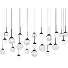 Schonbek Beyond BPD40223L-BK - Quest 23 Light 120-277V Multi-Light Pendant (Linear Canopy) in Black with Optic Haze Quartz