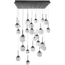Schonbek Beyond BPD40225S-BK - Quest 25 Light 120-277V Multi-Light Pendant (Square Canopy) in Black with Optic Haze Quartz