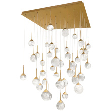 Schonbek Beyond BPD40241S-AB - Quest 41 Light 120-277V Multi-Light Pendant (Square Canopy) in Aged Brass with Optic Haze Quartz