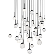Schonbek Beyond BPD40241S-BK - Quest 41 Light 120-277V Multi-Light Pendant (Square Canopy) in Black with Optic Haze Quartz