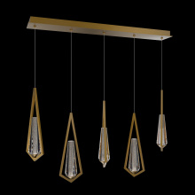 Schonbek Beyond BPD66205L-AB - Devotion 5 Light Linear LED 3000K/3500K/4000K Multi-Light in Aged Brass with Radiance® Crystal Du