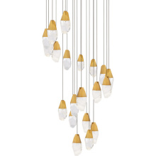 Schonbek Beyond BPD20221O-AB - Martini 21 Light 120-277V Multi-Light Pendant (Round Canopy) in Aged Brass with Optic Crystal