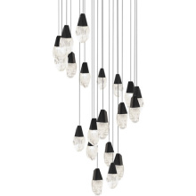 Schonbek Beyond BPD20221O-BK - Martini 21 Light 120-277V Multi-Light Pendant (Round Canopy) in Black with Optic Haze Quartz