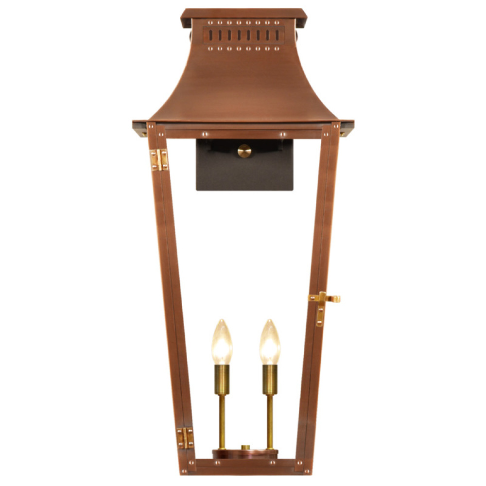 The CopperSmith East Bay 27" Tall Copper Electric Wall Mount Outdoor Light Lantern Sconce