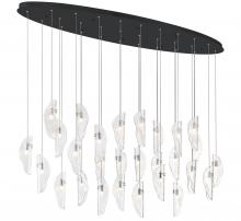 Lib & Co. US 12221-017-02 - Sorrento, 28 Light Oval LED Chandelier, Chrome, Black Canopy