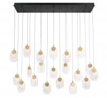 Lib & Co. US 12295-02 - Castelo, 20 Light Rectangular LED Pendant, Matte Black