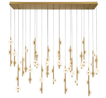 Lib & Co. US 12368-030 - Etna 57 Lightrectangular LED Chandelier Painted Antique Brass