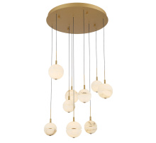 Lib & Co. US 12372-030 - Corfu 9 Light Round LED Chandelier Painted Antique Brass