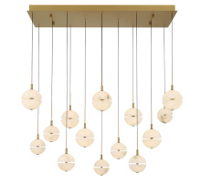 Lib & Co. US 12377-030 - Corfu 14 Light Rectangular LED Chandelier Painted Antique Brass