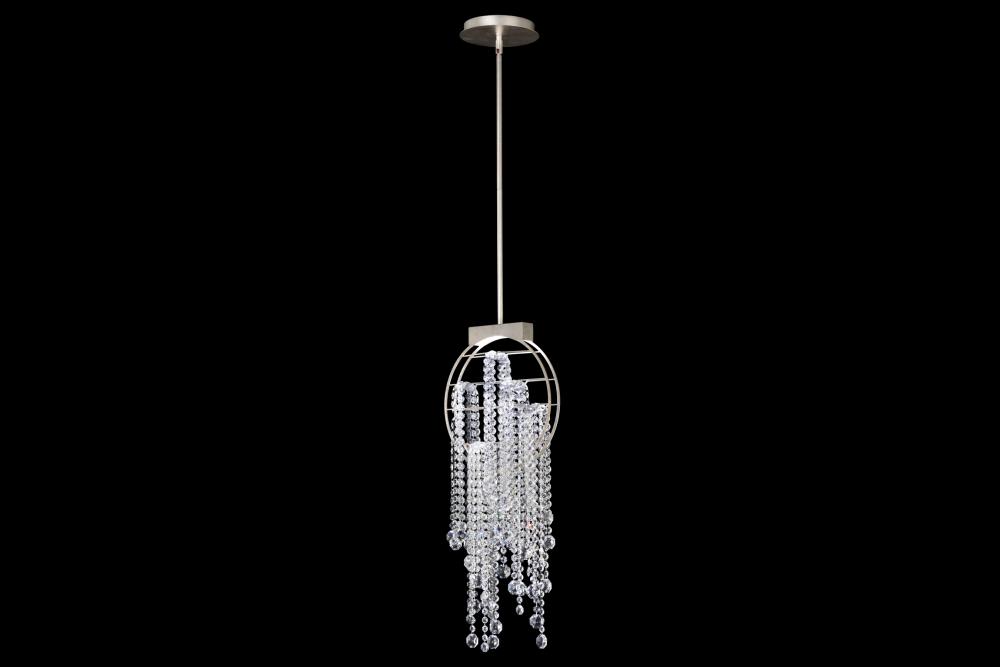 Fantasia 30in LED 3000K/3500K/4000K 120V-277V Pendant in Black with Clear Radiance Crystal