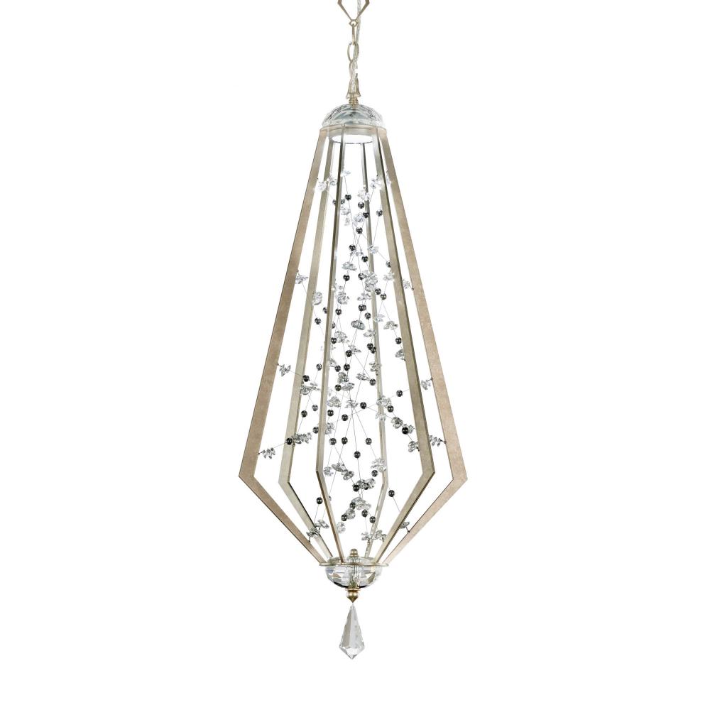 Eternity 40in LED 3000K/3500K/4000K 120V-277V Pendant in Black with Clear Radiance Crystal and Vin