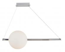 Abra Lighting 10023PN-CH-ORB - Linear Bar Pendant with Up-Down Illumination with Opal Glass Orb