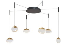 Abra Lighting 10063PN-MB.BB-Athena - 6- Light Octopus Pendant with Teardrop Crystal